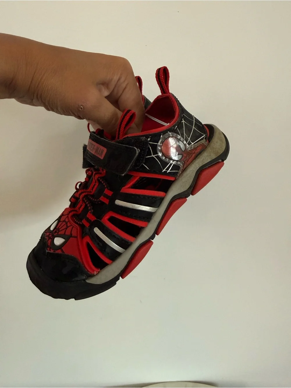 Marvel Spider-Man Boys closed toed Summer Sandals Water Shoe US 9 Red Black